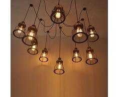 BAYCHEER Suspension Luminaire Réglable Suspension-Style Moderne Lampshade Fer Pendante Lampe Plafonnier 6 culot E27 Douille