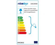 Relaxdays Luminaire suspension lampe de plafond plafonnier de style industriel hauteur réglable abat-jour en fer optique laiton brossé socle en bois,Gris