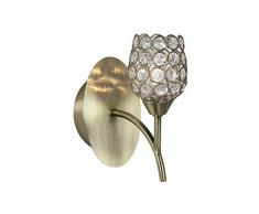 Oaks Lighting Koge Lampe murale finition laiton Antique avec abat-jour à perles en cristal