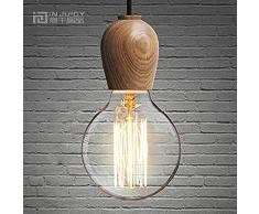 Injuicy Luminaires Vintage E27 Edison Lampe Suspensions Lustre en Bois Plafonniers Antique Eclairage de Plafond pour Chevet Café Bar Chambres Denfants Salle à Manger Salon Balcon(#A)