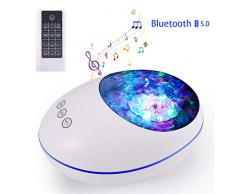 Lampe de Projection LED,Delicacy Veilleuse Lampe Chevet dAmbiance 8 Couleurs Réglable Projecteur Vagues Océan avec Télécommande&Musicale&Minuterie pour Cadeau fille,Anniversaire,Ambiance Créatif