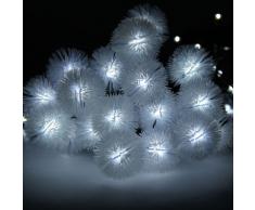 JnDee Blanc froid boule Guirlande lumineuse LED à piles avec fleurs 2 m 20LED - Fonctions on/off/Flash, parfait pour Noël mariage et les fêtes
