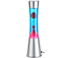Lampe à lave en verre et aluminium - Rouge / Bleu [Lunartec]