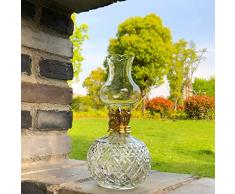 KMYX Lampe à huile classique maison durgence lumière coupure de courant antique lampe au kérosène corps rond lampe à beurre pour Bouddha lumière Vintage Props bricolage