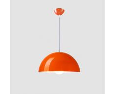 HangRay Suspension en Aluminium Minimaliste Moderne, Couvercle Semi-Circulaire Abat-Jour Peint Abat-Jour E27 de la Lampe à vis, pour Restaurant de la Chambre,Orange,30cm