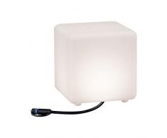 Paulmann 94180 Outdoor Plug&Shine Objet lumineux extérieur LED Cube, IP67, 3000K, 235lm, 24V, 200x200mm