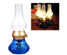 Lampe de contrôle de soufflage, décoration de Noël sans flamme, lampe de table à huile vintage avec variateur dintensité pour intérieur et extérieur, lecture, camping, cadeau de Noël/Saint-Valentin
