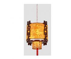 Lampe Suspensions Plafonnier Lustres Lustre Pendentif En Bois Antique De Style Chinois Allume La Lampe De Lanterne En Peau De Mouton Pour Le Restaurant DIntérieur