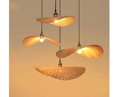 WIVION Lampe à Suspension en Bois de Design Contemporain, Suspension, Lampe à Suspension en Bois de Style rétro en Bois de Style rétro, Fait à la Main en matériau Naturel, rotin