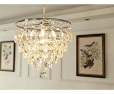 Saint Mossi Moderne K9 Crystal Raindrop Lustre Éclairage Plafonnier LED Plafonnier Luminaire Suspension Pour Salle À Manger Salle De Bains Chambre À coucher Salon Largeur 30 x Hauteur 28 cm
