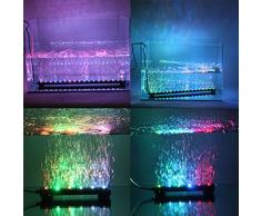 Kit d'éclairage LED pour aquarium avec bulles, Underwater Air Rideau lumineux pour Fish Tank, Changement de couleur lampe souple avec ventouse