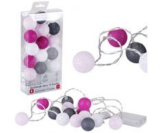 Promobo - Guirlande Boule Lumineuse 15 LED Déco Scandinave Diamètre 3,5cm Rose