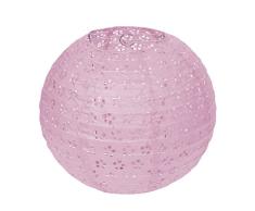 Lampion Chinois Ciselée Abat-jour en Papier Lanterne Boule pour Décoration de Mariage Maison Noël Fête etc. Avec LED(Lot de 10pcs)-Dazone®-Rose 10 Pouces(25cm)