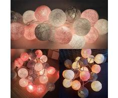 Suszian Lumières de Boule de Coton guirlandes Lumineuses, LED Guirlande Lumineuse de Boule de Coton guirlandes extérieures lumière de Mariage noël Chambre Chambre guirlandes lumières de noël Parti