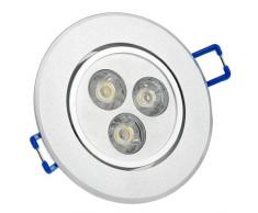 9×Auralum® 3W 270LM LED Plafond Rond Encastré Lampe Spot 3000K Blanc Chaud