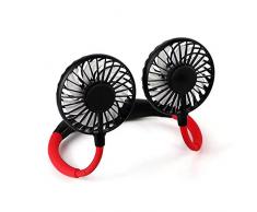 Shan Réglable Sport Fan Cou Anneau de Suspension du Cou Fan Lazy Aromathérapie Lanterne dextérieur Mini Portable Pratique Ventilateurs durables, Alimenté par USB (Color : Black)