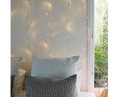 Lights4fun Rideau Lumineux 2m x 1m avec 40 LED Blanc Chaud pour Intérieur