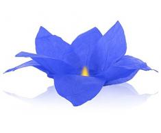 Lanterne flottante en papier thaï bleu bougie chauffe plat comprise Nymphea forme fleur de Lotus manifestation nocturne décoration romantique piscine bassin lac fleuve lumière nautique eau mariage anniversaire