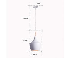 W de brillight Suspension Suspension Bois et Metal Leuchten industrielle Deco Lampe éclairage 1 ampoules lustre Suspension réglable en hauteur pour salon Restaurants Cave Bars antichambres Chambre Balcon toit portant Cave φ24 cm