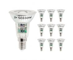 SEBSON Ampoule halogène Lampe LED E14 5 W blanc chaud, Remplace 35 W, 420 Lumen, COB LED Spot, 36 °, 230 V, Lot de 10