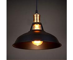 Louvra Luminaire Suspension Vintage Rétro E27 Industrielle en Métal Lampe Pendante Plafonnier DIY Installation pour Eclairage Cuisine Salle à manger Salon Corridor et Restaurant