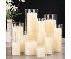 Bvcahosg Bougeoir en Verre Vases votifs Transparent Abat-Jour en Verre Transparent Verre cylindrique Droit, 6.5x8cm