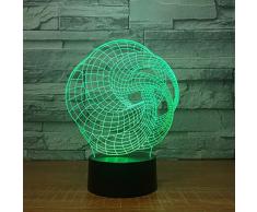 LIkaxyd Illusion Veilleuse 3D Led Lampe,Art Nouveau,7 Coloré 3D Lampe Led Lumière De Nuit Usb Tactile Lampe,3D Lampes Lllusions Optiques [Classe Énergétique A+++]