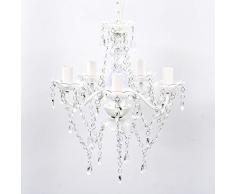 vidaXL Lustre en Cristal Transparent Lampe Plafonnier Luminaire Salon Chambre