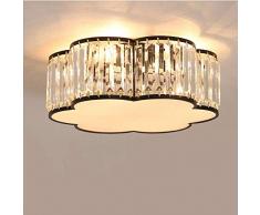 HUIRUI Moderne K9 Crystal Plafonnier Luxueux Cristal Lampe de Plafond Rond Fleur Désign Lustre pour Chambre à Coucher Salle de séjour Cuisine Salle à Manger Salle détude Éclairage, Noir