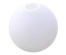 Boule lumineuse enceinte bluetooth sans fil LED blanc/multicolore dimmable BOBBY PLAY Ã30cm avec tÃ©lÃ©commande et socle induction