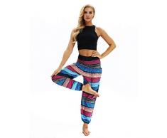 KKIMISPORT Pantalon de Yoga pour Femme, Pantalon imprimé pour lanternes flottantes Léger, perméable à lair, Voyage Estival, Plage Yci028. (C)