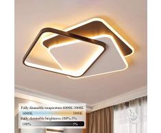 WHL Plafonniers Lampe De Salon LED Lampes De Plafond Dimmable Eclairage De Plafond Lampe De Chambre À Coucher avec Télécommande Lampe Design Carré Abat-Jour Acrylique Lampe Décorative,45cm(41W)