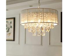 Saint Mossi Modern K9 Crystal Raindrop Lustre Éclairage Plafonnier LED Plafonnier, avec Télécommande et Dimmable Bulb