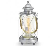 Eglo 49284 Lampe de table, Différents matériaux, Argent