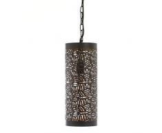 Emporio Arts EMPORIO marocain fait main pour lampe Ã suspension en forme de tuyau en fer Zebra gravure, de couture, noir Ã lintÃ©rieur or, E27, 40Â Watts