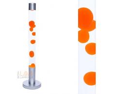 XXL Lava lampe "Alan" 76 cm haut, Liquide transparent, Cire orange Lavala