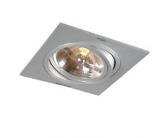 QAZQA Design / Moderne / Plafonnier – Spot de plafond à encastrer Impact carré aluminium Carré Compatible pour LED G53 Max. 1 x 50