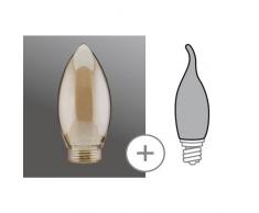 Ampoule en forme de bougie dorée