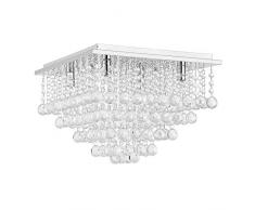 [lux.pro] lustre extravagant - Veli Prisma - (4 x G9 socle)(28,0 cm x 38,0 cm x 38,0 cm) cristal plafonnier