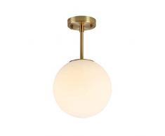 Élégant Plafonnier Créatif Boule de Verre Blanc Lampe Plafond Couloir Éclairage Décoration Lumière Intérieure Chambre Cuisine Balcon Couloir Bureau Salle détude Escaliers E27 30 * 20CM