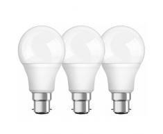 Osram Ampoule LED/Culot B22, 8,5 W Equivalent 60 W/forme classique/Dépoli Blanc Chaud - 2700K lot de 3