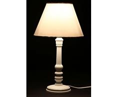 Lampe pied en bois vieilli - Blanc
