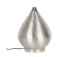 albena shop 71-6340 Fare lampe de table orientale H 37 cm/ø 28 cm métal argente