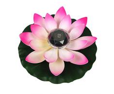 Mayyou Lanterne flottante Lotus Bougie artificielle Fleur Piscine Décoration pour Festival Party,Énergie solaire