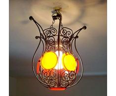 lustre plafonnier Marocain résine orange lampe de plafond lanterne Marocaine applique