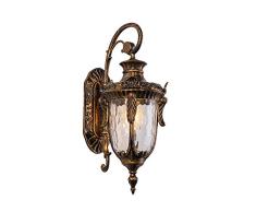 Lanternes murales extérieures à une lumière, Applique murale extérieure à 1 lumière pour intérieur, bronze antique, abat-jour conique en verre transparent, 1 paquet, avec douille E26 / E27