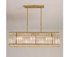 Belief Rebirth Suspension en Cristal rectangulaire au Plafond, Lustre Classique Traditionnel avec Cadre en métal - Appareil déclairage Suspendu for hôtel Restaurant de Salon - Doré