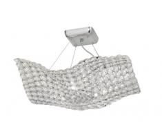 Oaks Lighting Glitter 4 lumières Chrome poli Abat-jour carré en verre