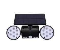 Lampe dinondation double tête de capteur solaire à LED de mouvement Lumière de sécurité Projecteur lumière extérieure Lumière de sécurité, Convient for le jardin, F KaiKai