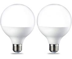 AmazonBasics Ampoule LED Globe E27 G93, 14.5W (équivalent ampoule incandescente de 100W), blanc chaud - Lot de 2
